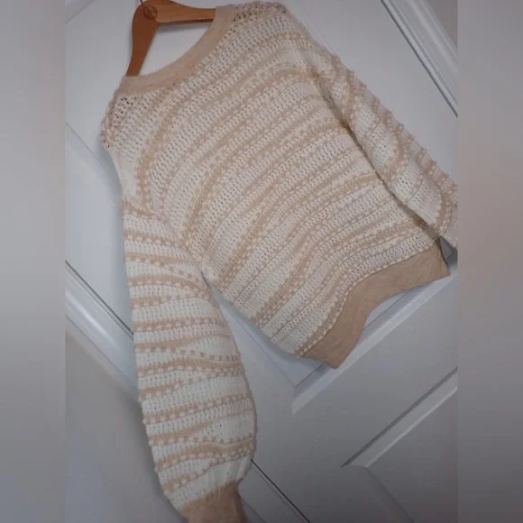 By Anthropologie Open-Stitch Checkered Sweater size S - Picture 8 of 14